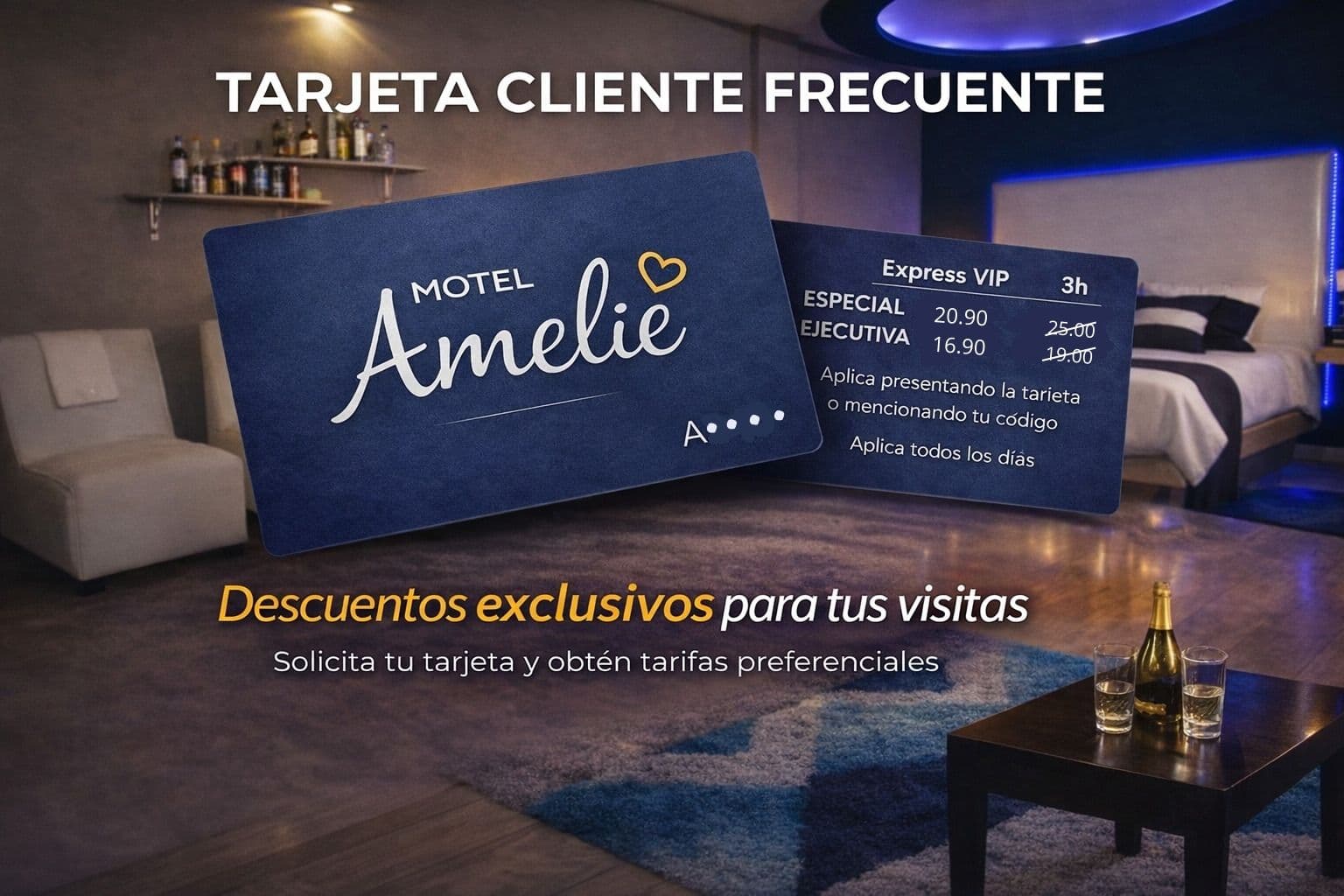 Tarjeta cliente frecuente Motel Amelie VIP